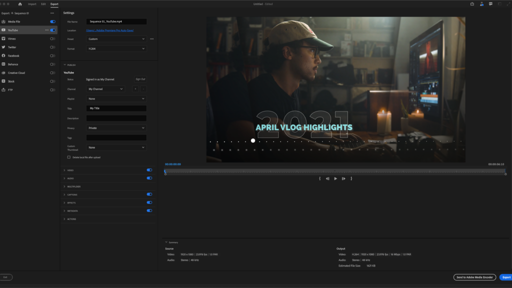 Premiere Pro Beta, un nouveau workflow pour l'export