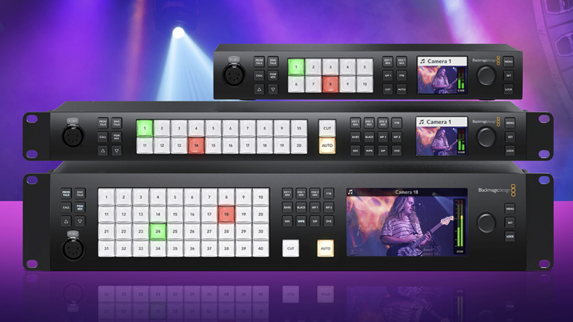 Lire la suite à propos de l’article Blackmagic Design présente sa famille de mélangeurs Atem Constellation HD