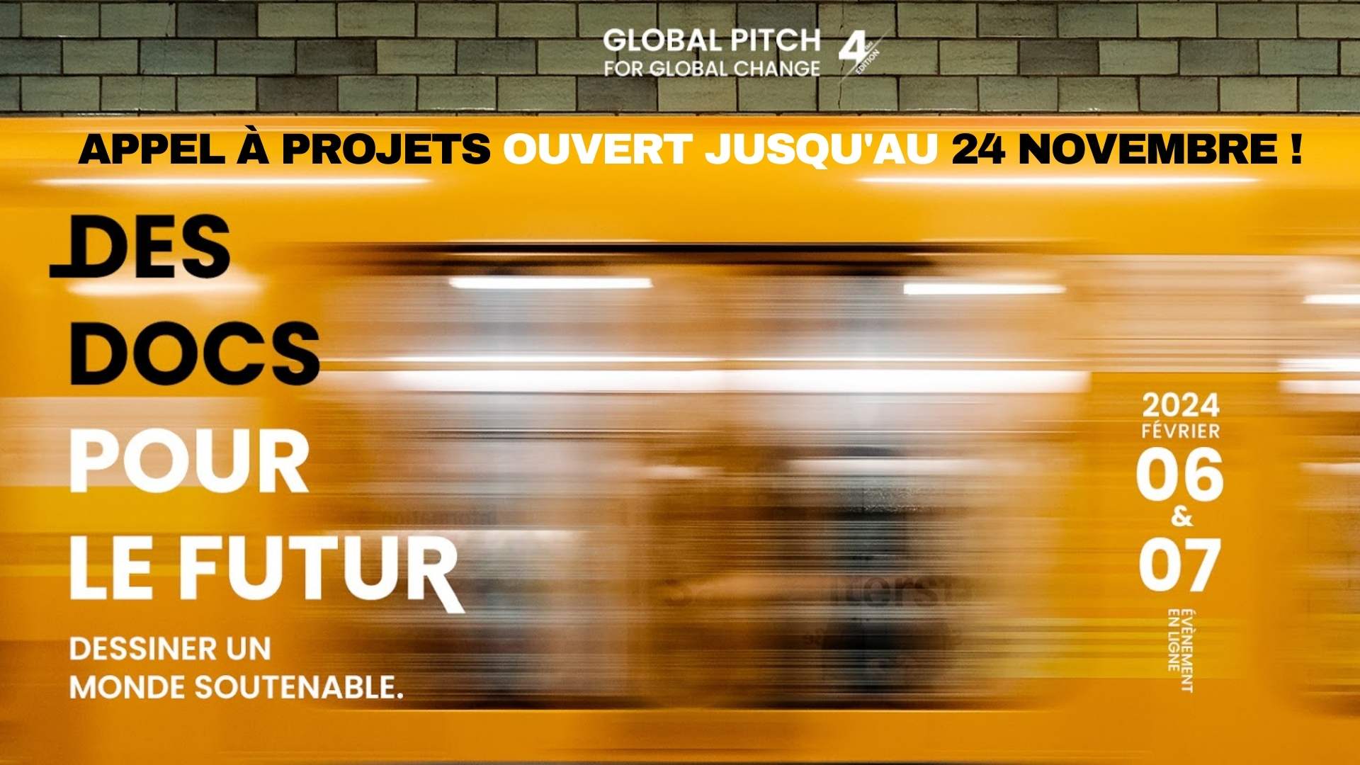 Lire la suite à propos de l’article Global Pitch 2024 :  Appel à projets ouvert !