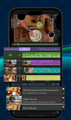 Synchronisation de plans multicam avec LumaFusion sur iPhone © LumaFusion