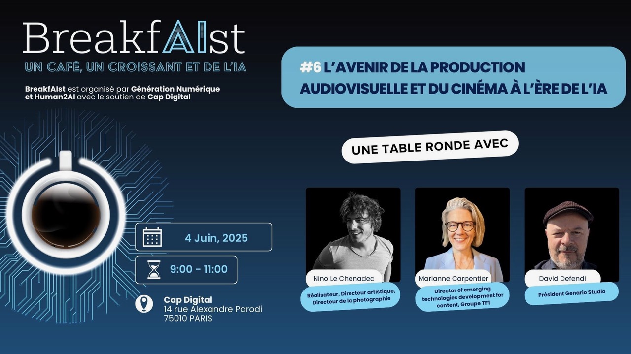 Lire la suite à propos de l’article BreakfAIst #6 : L’avenir de la production audiovisuelle et du cinéma à l’ère de l’IA